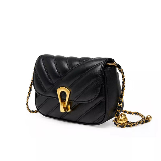 Flap quilting crossbody purse with chain strap for a trendy look