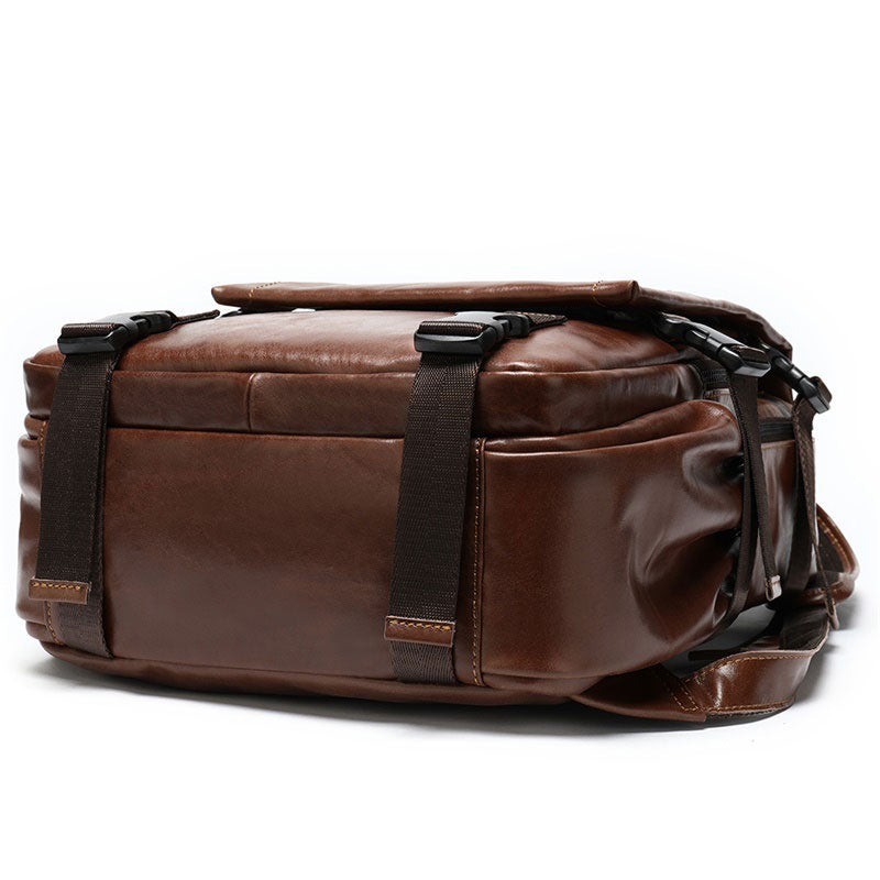 Fashion-forward leather backpack for men's everyday carry