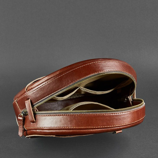 round leather bag backpack
