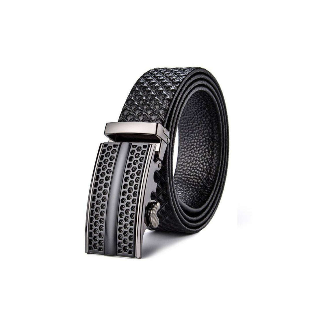 Black Leather Suit Belt For Men, Shertur Model - Leather Purse Backpack