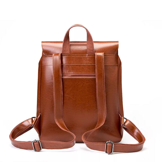Slim leather backpack purse for ladies