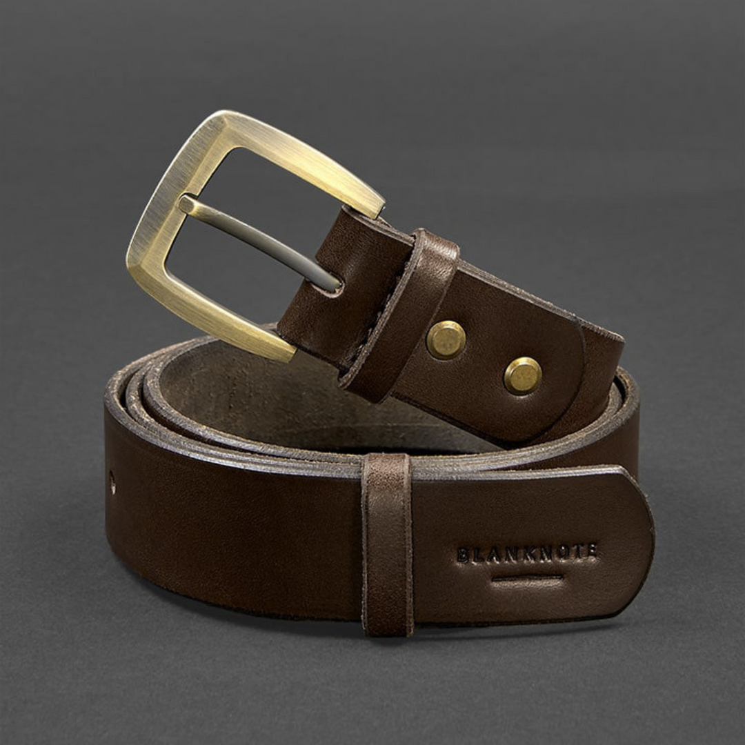 Handmade Genuine Men's Narrow Leather Belt for Jeans - Leather Purse Backpack