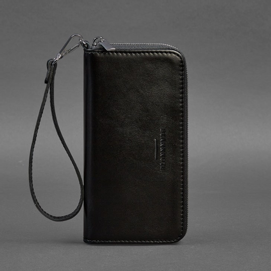 leather wallet with zipper pocket
