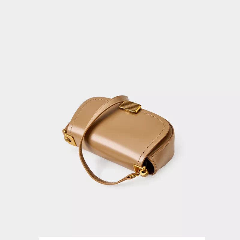 Celebrity-favorite small leather flap shoulder saddle bags