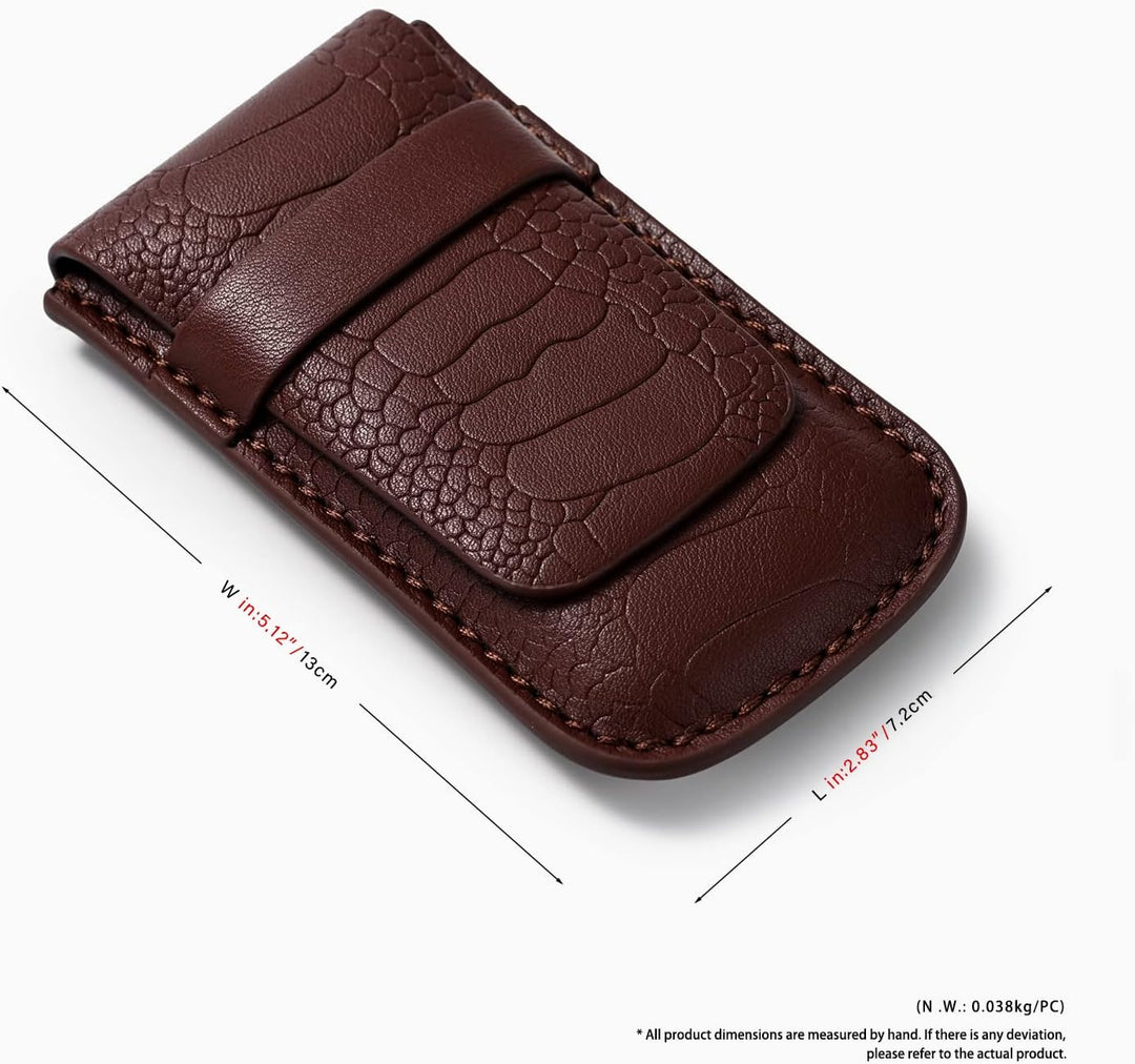 Classic Burgundy Single Slot Leather Flap Watch Pouch - Leather Purse Backpack