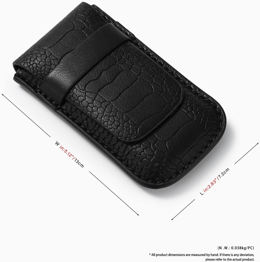 Classic Black Single Slot Leather Flap Watch Pouch - Leather Purse Backpack