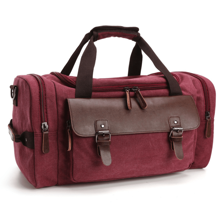 Elegant and practical canvas crossbody weekend duffle