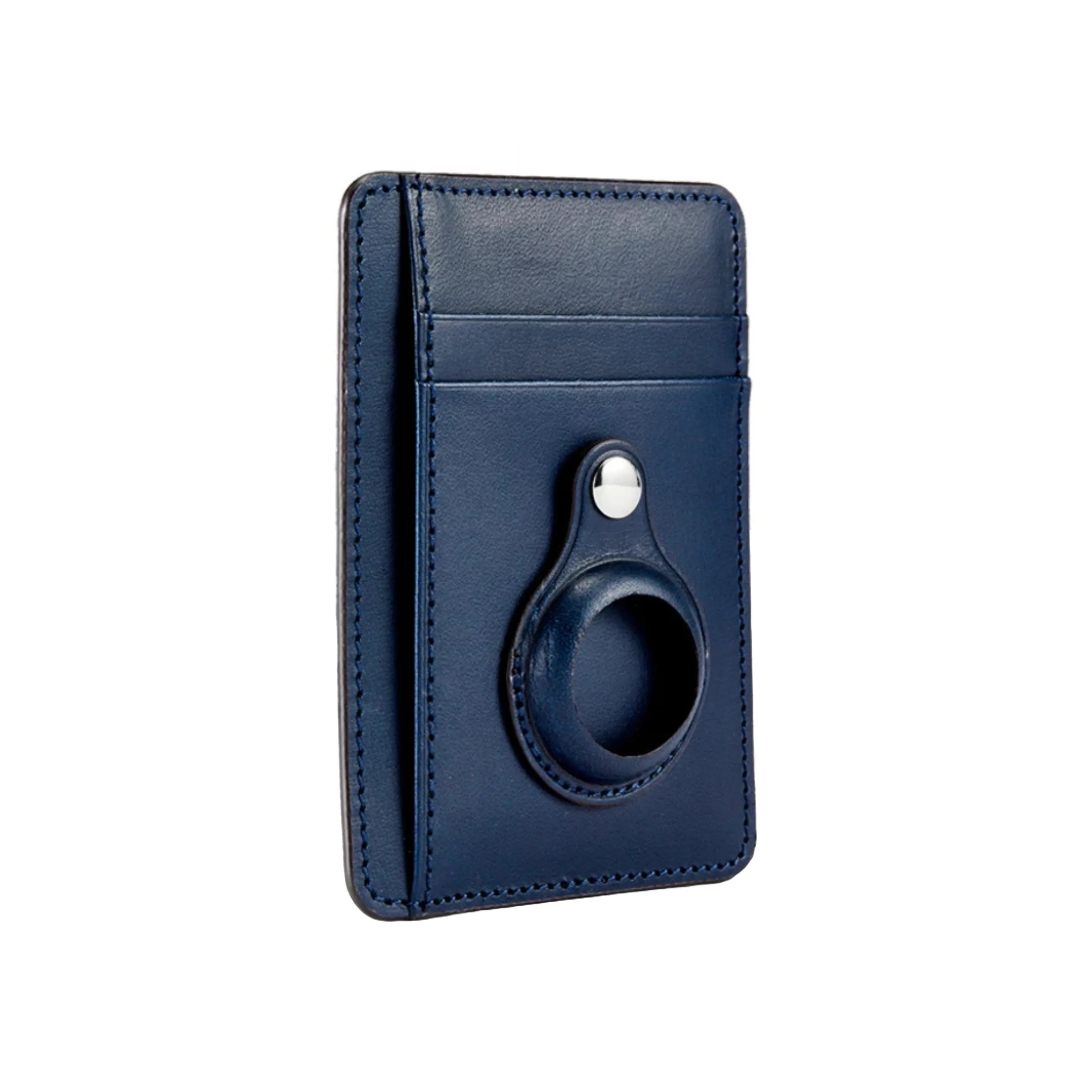 Custom Name Italian Vegetable Tanned Leather AirTag Wallet - Leather Purse Backpack