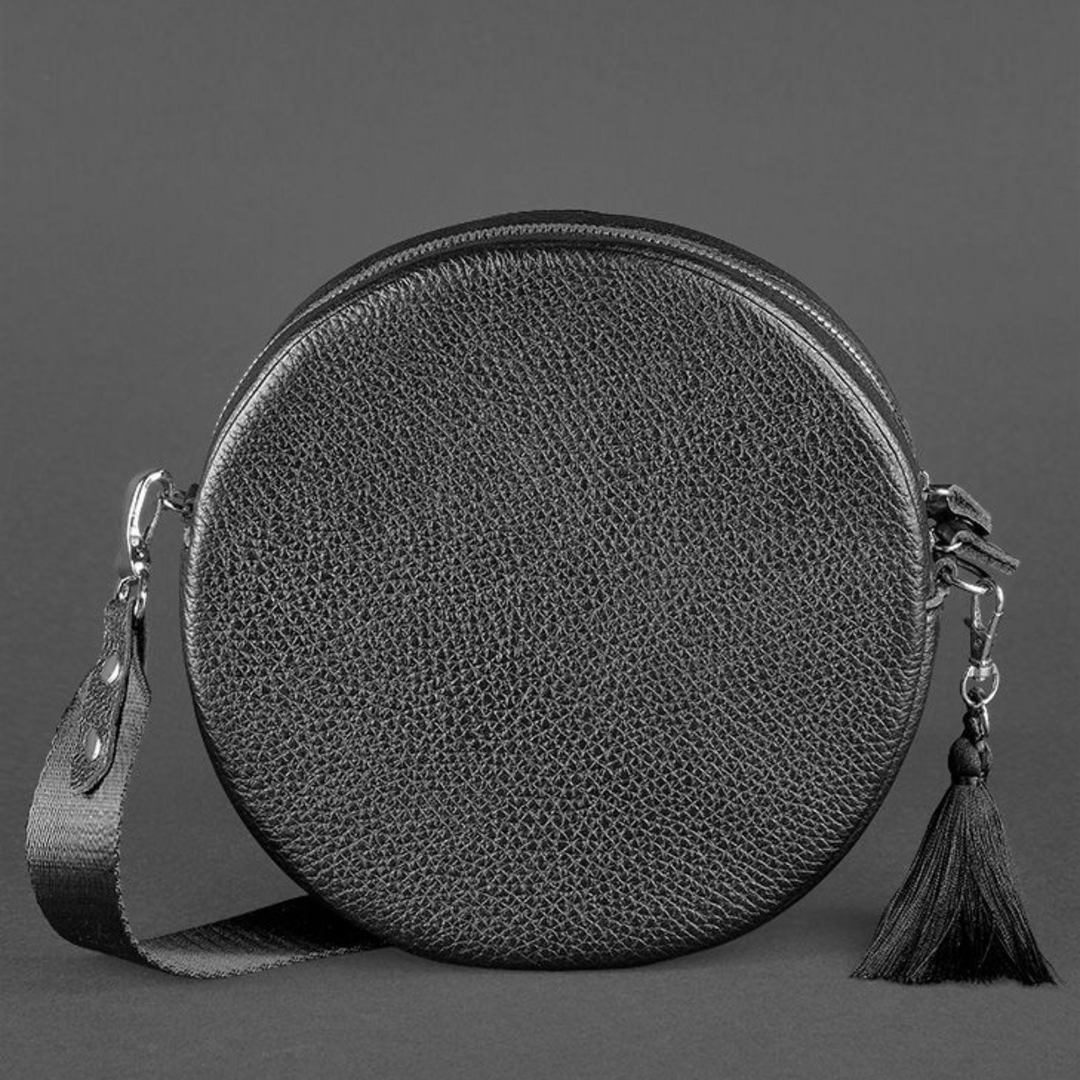 Small Basic Unique Designer Women's Round Leather Handbag - Leather Purse Backpack