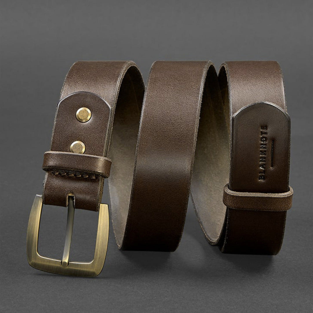 Handmade Genuine Men's Narrow Leather Belt for Jeans - Leather Purse Backpack