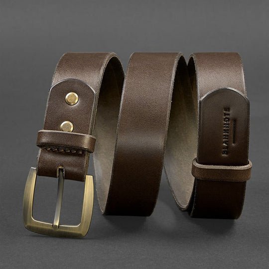 Handmade Genuine Men's Narrow Leather Belt for Jeans - Leather Purse Backpack