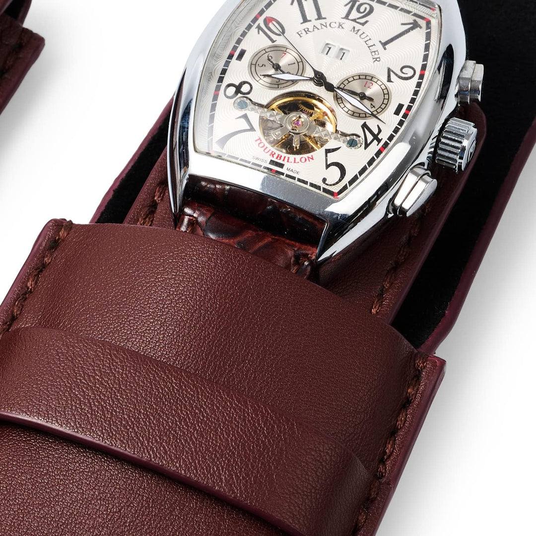 Exclusive Single Slot Leather Flap Watch Pouch - Leather Purse Backpack