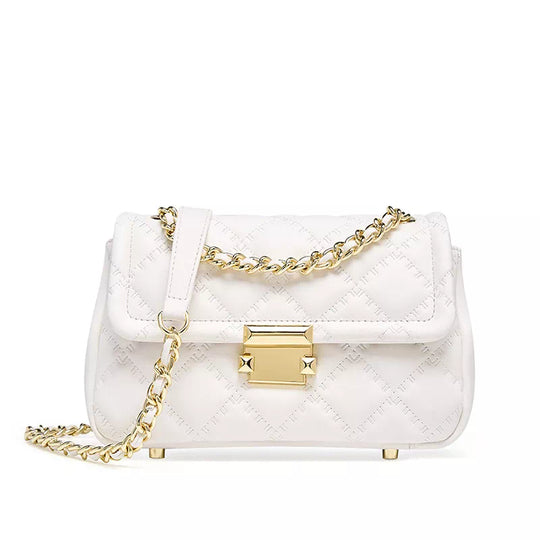 Celebrity-favorite shoulder bags with chain made from quilted leather