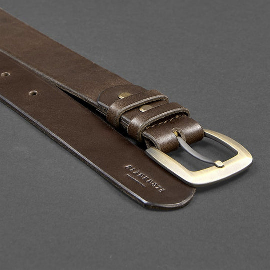 Handmade Genuine Men's Narrow Leather Belt for Jeans - Leather Purse Backpack