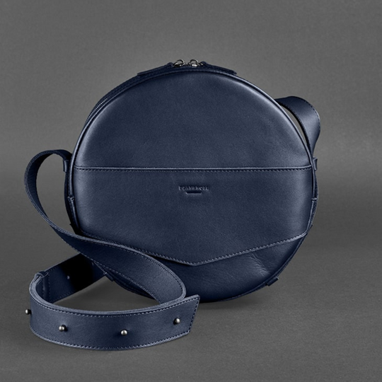 circle round leather bag