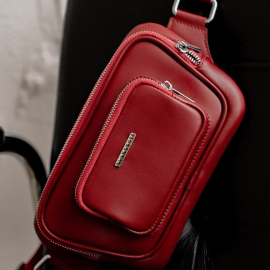leather chest bag men's