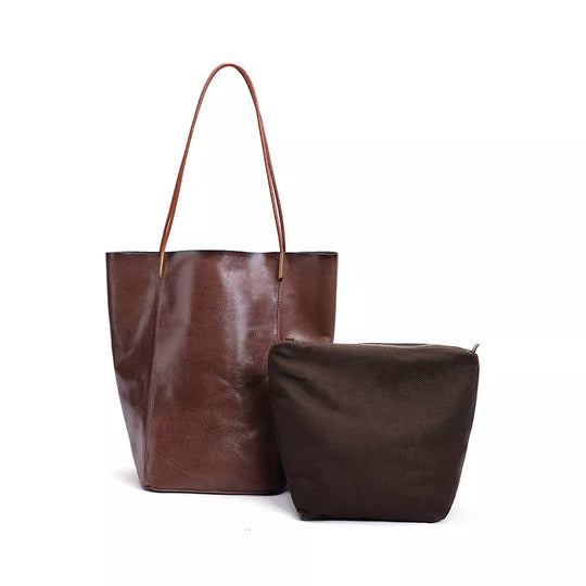 Vegetable tanned leather mini tote
