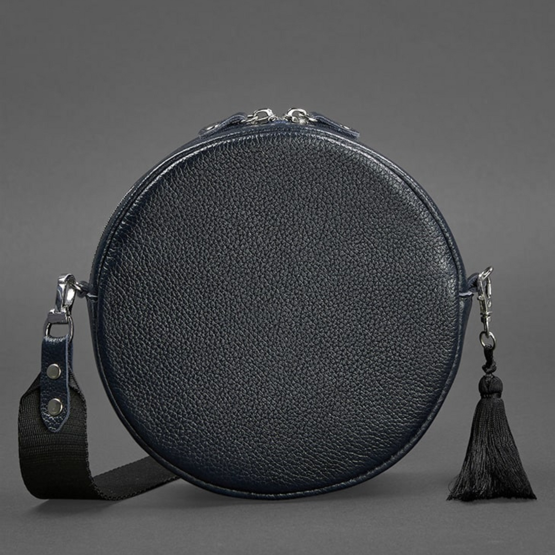 Small Basic Unique Designer Women's Round Leather Handbag - Leather Purse Backpack