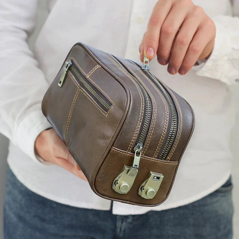 Versatile leather grooming kit suitable for both men and women