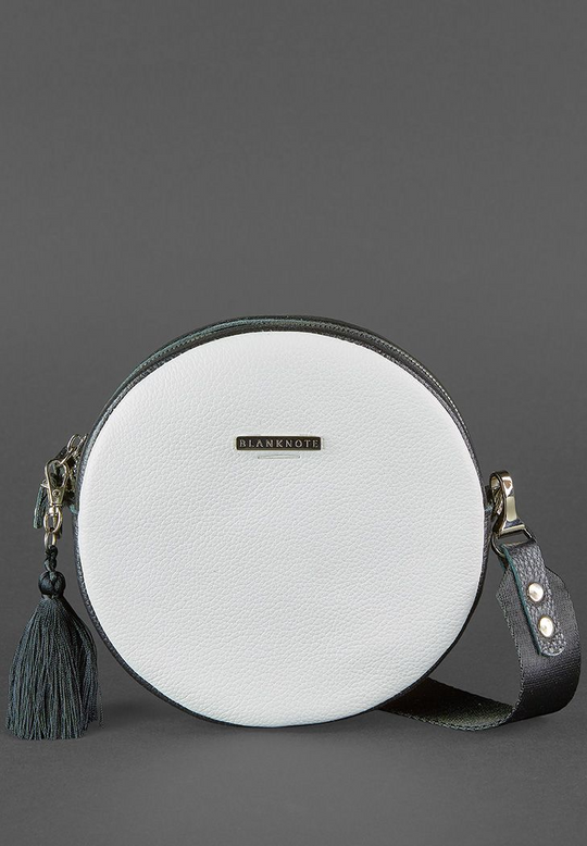 Chic Round Leather Bag for Women with Decorative Tassel - Leather Purse Backpack