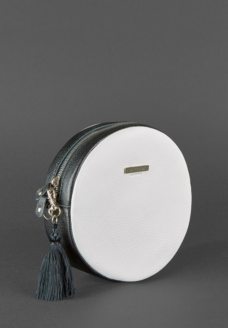 Stylish Round Leather Bag for Women with Decorative Tassel - Leather Purse Backpack