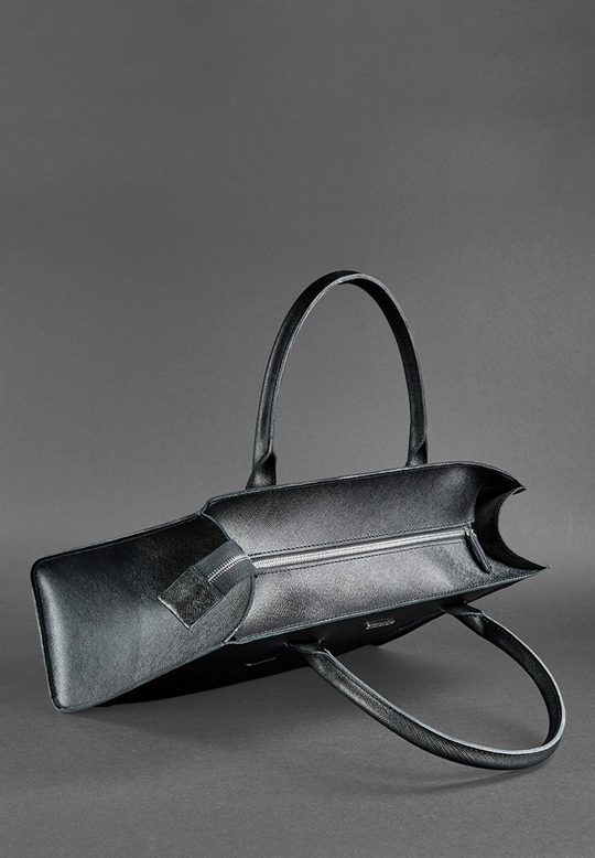 Perfect Design Black Classic Leather Tote Bag for Women - Leather Purse Backpack