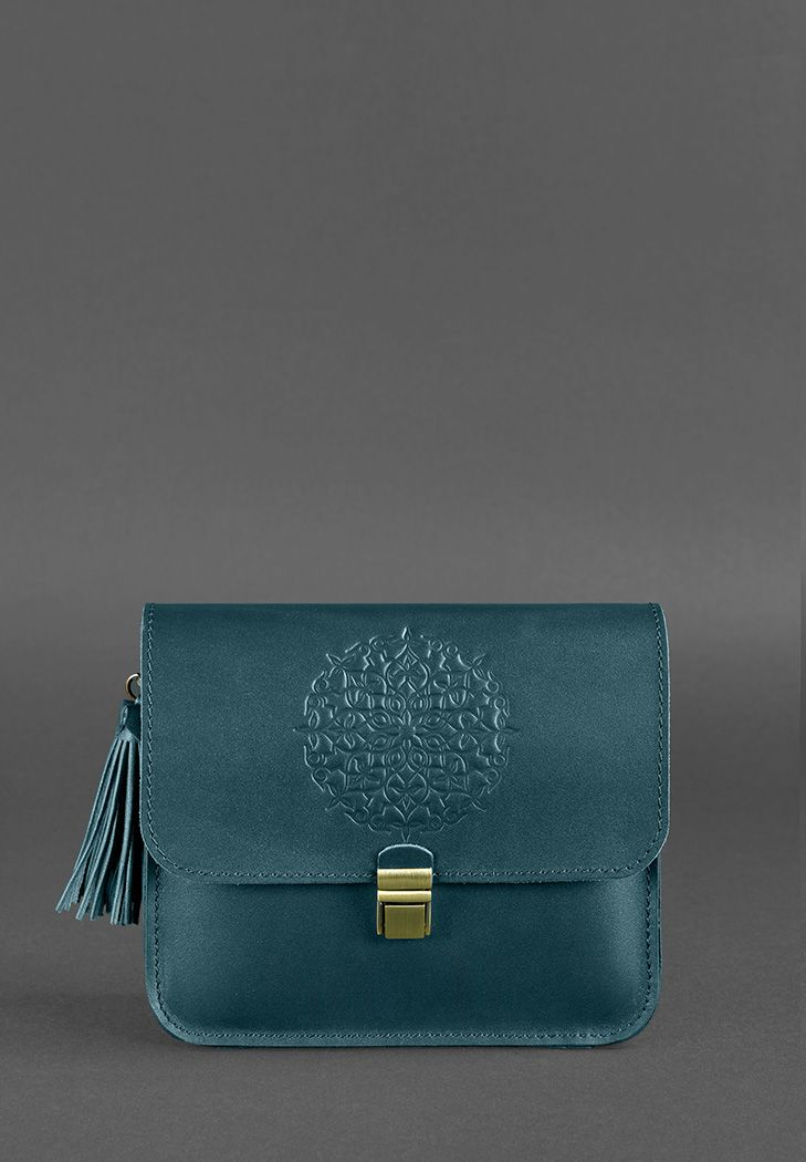 Exclusive Design Leather Crossbody Bag with Embossing for Women - Leather Purse Backpack