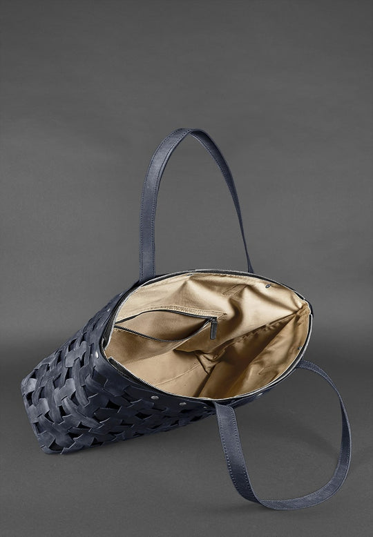 Custom Leather Braided Puzzle Travel Bag - Leather Purse Backpack