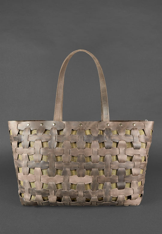 Custom Leather Braided Puzzle Travel Bag - Leather Purse Backpack