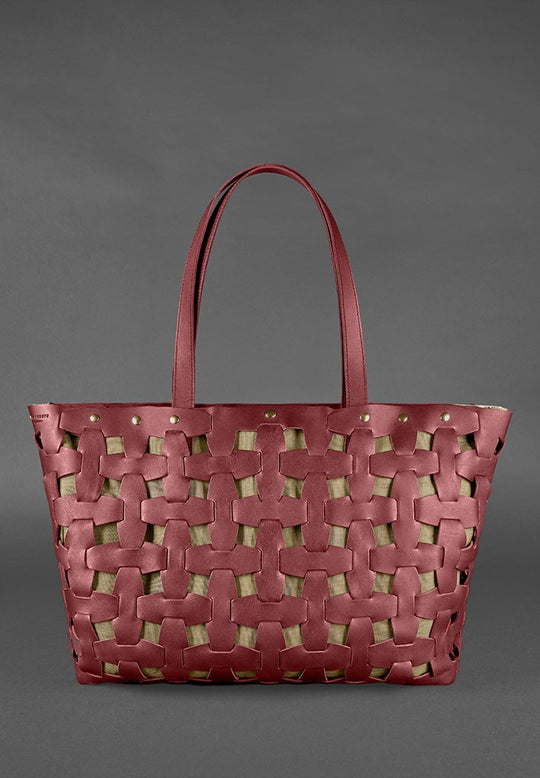 Custom Leather Braided Puzzle Travel Bag - Leather Purse Backpack