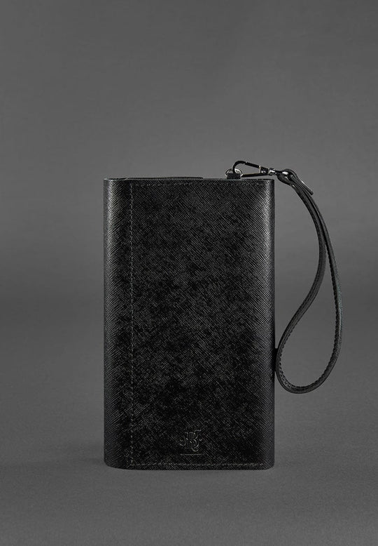 Fashionable Leather Clutch Organizer Case Blackwood - Leather Purse Backpack