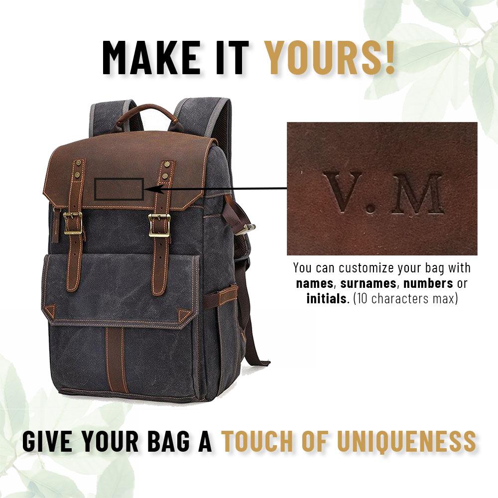 Compact Camera Backpack for Travel with Multiple Compartments - Leather Purse Backpack