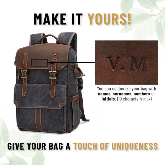 Compact Camera Backpack for Travel with Multiple Compartments - Leather Purse Backpack