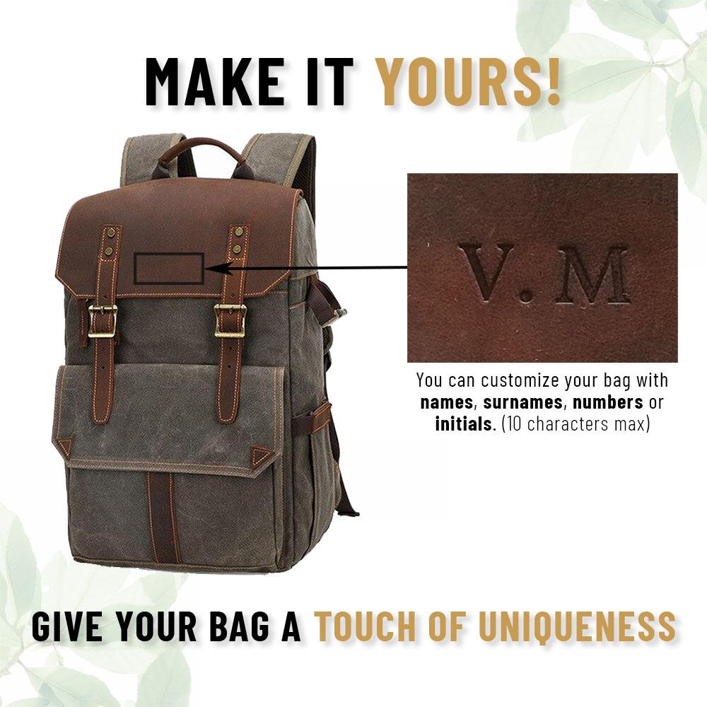 Compact Camera Backpack for Travel with Multiple Compartments - Leather Purse Backpack