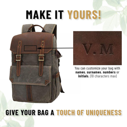 Compact Camera Backpack for Travel with Multiple Compartments - Leather Purse Backpack