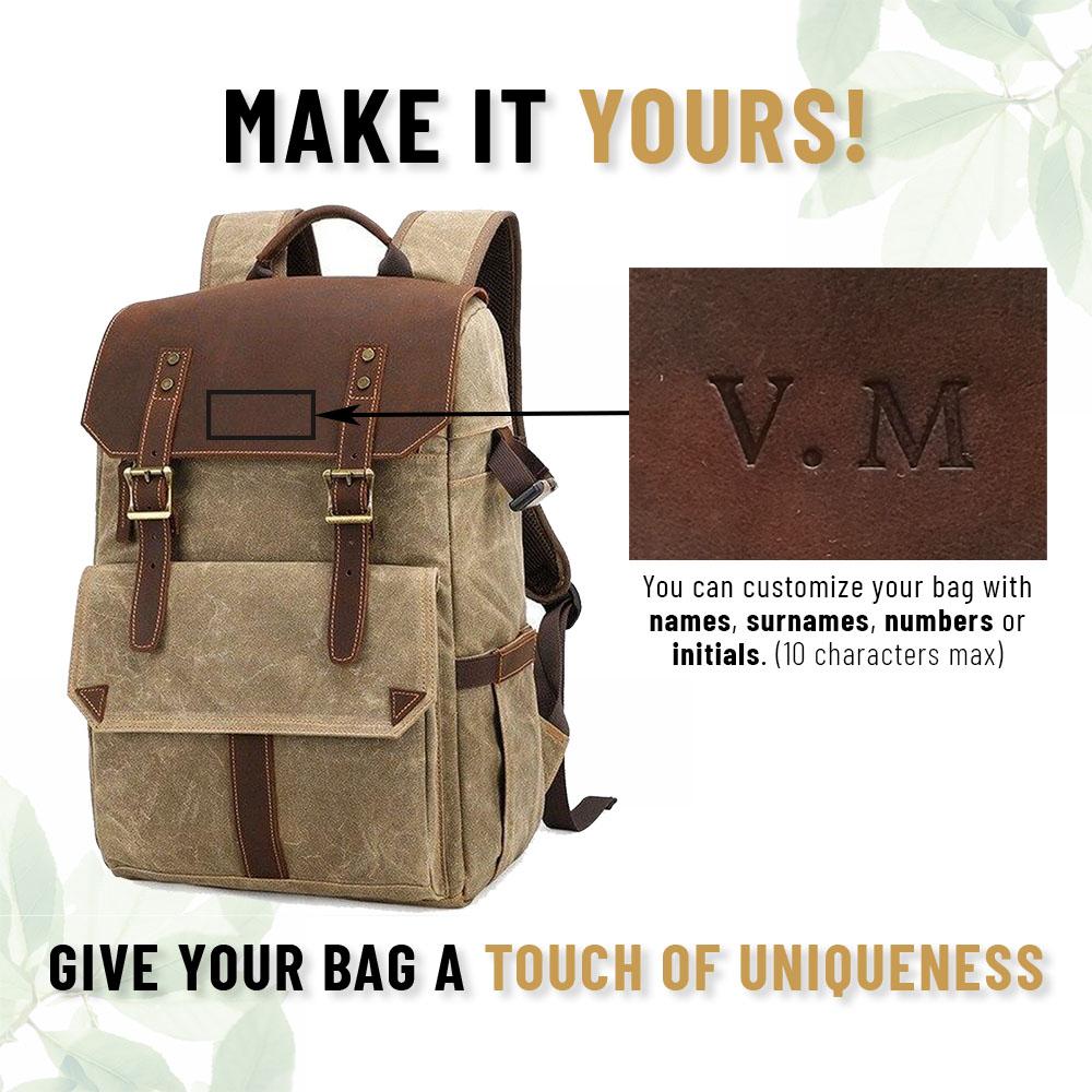 Compact Camera Backpack for Travel with Multiple Compartments - Leather Purse Backpack