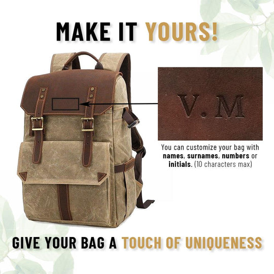 Compact Camera Backpack for Travel with Multiple Compartments - Leather Purse Backpack
