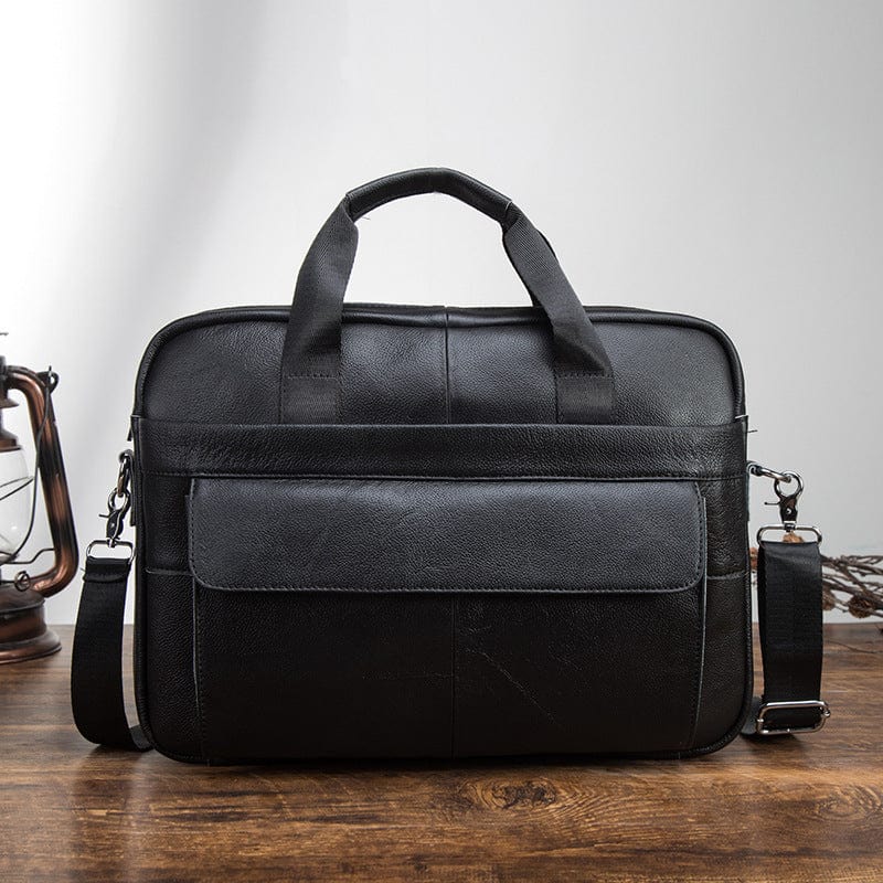 Sleek and trendy brown leather crossbody purse