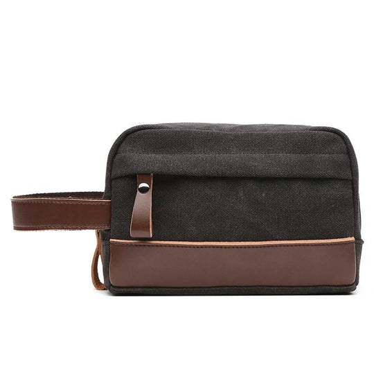Canvas and leather waterproof makeup travel kit