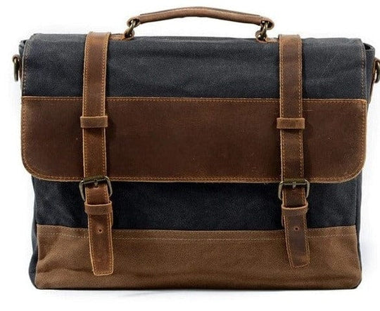 Retro-inspired waxed canvas crossbody messenger bag