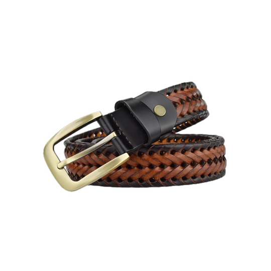 Elegant Braided Leather Belt For Women, Nikoloz Model - Leather Purse Backpack