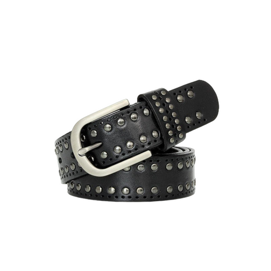 Retro Studded Leather Belt For Women, Neia Model - Leather Purse Backpack