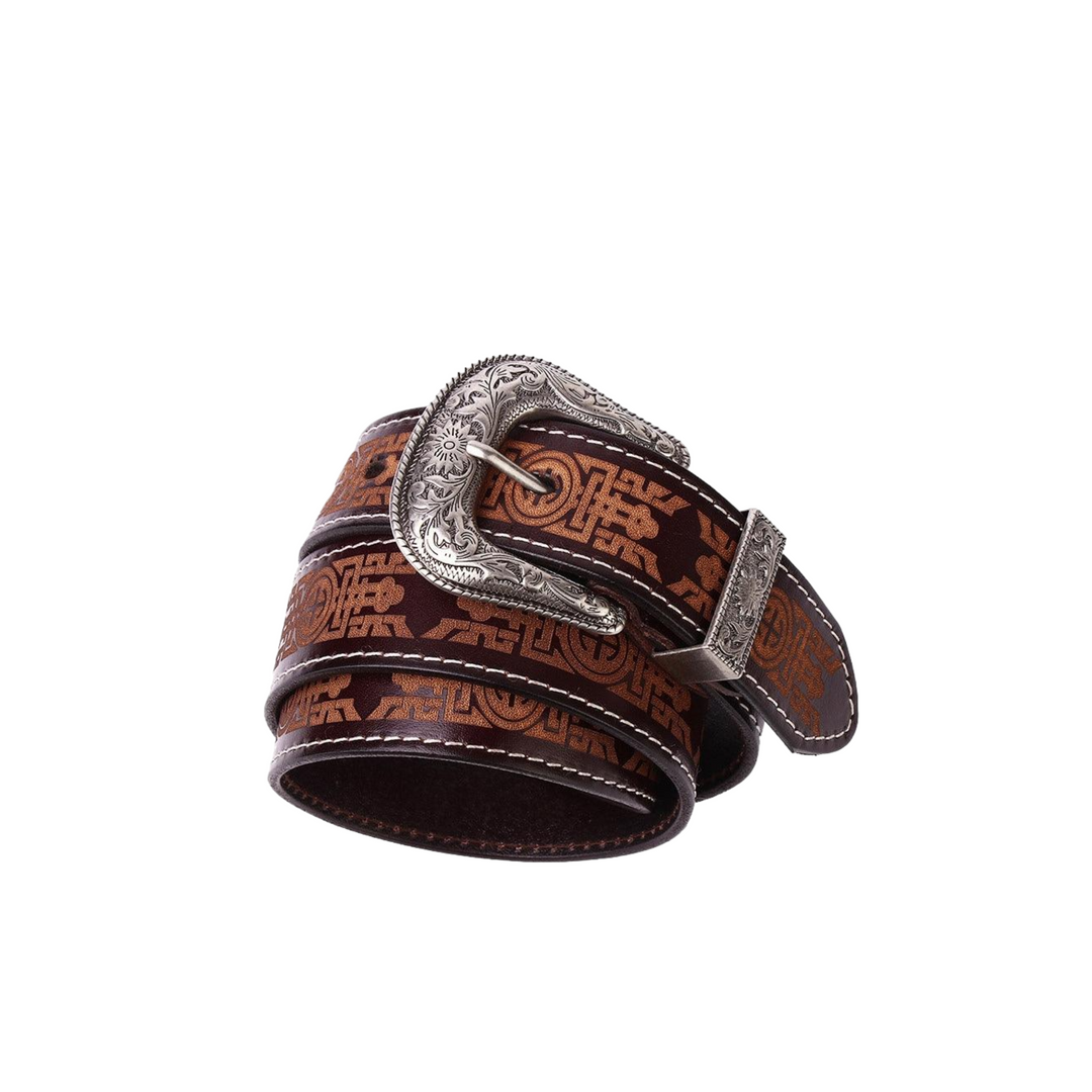Western Engraved Leather Belt For Women, Injia Model - Leather Purse Backpack
