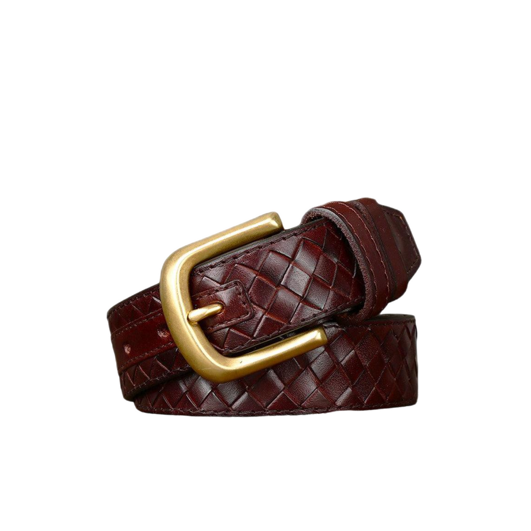 Durable Braided Leather Belt For Women, Romuald Model - Leather Purse Backpack