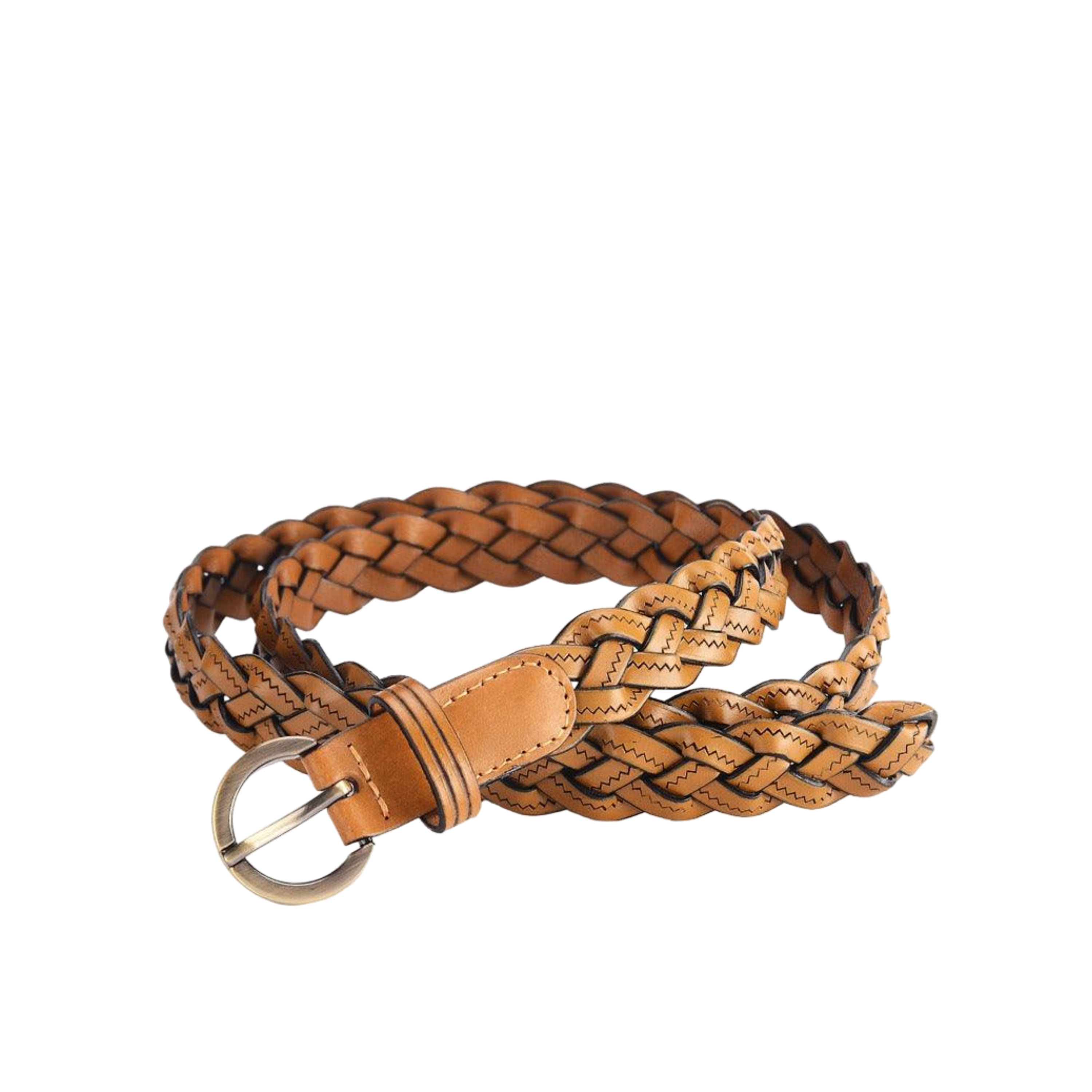 Thin Braided Leather Belt For Women, Jeanett Model - Leather Purse Backpack