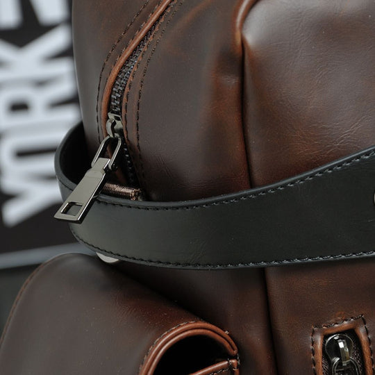 Contemporary brown vegan laptop bag with a stylish look
