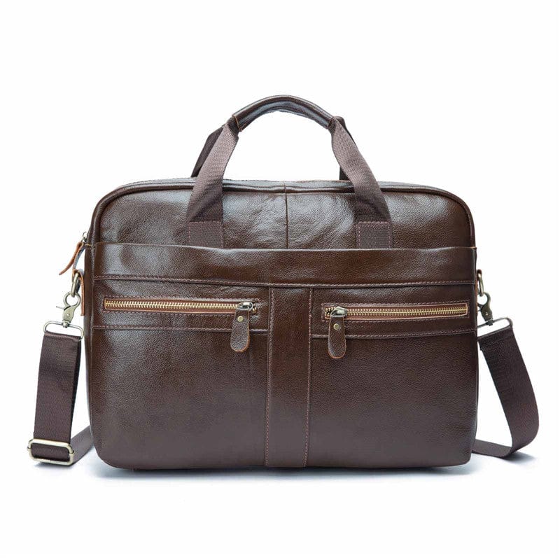 Elegant and fashionable soft leather crossbody bag in brown