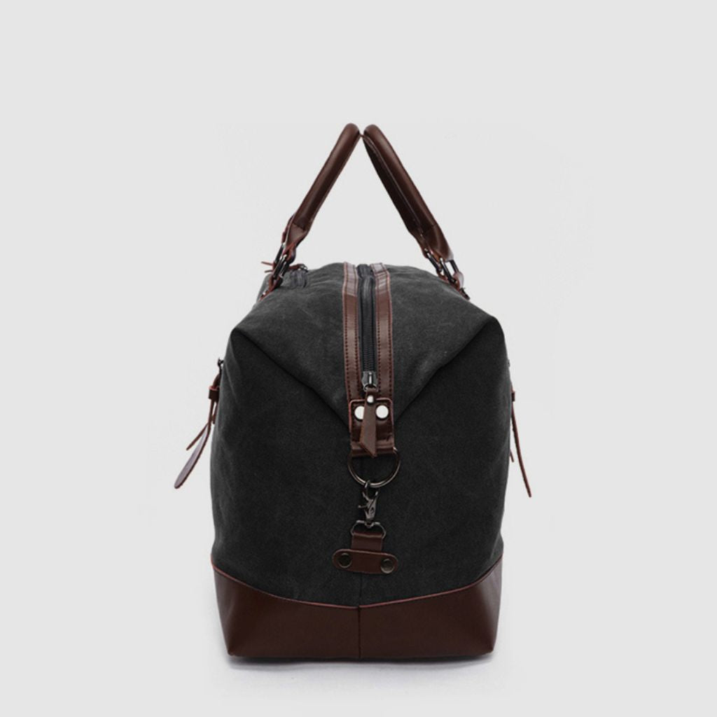 Classic design large canvas travel duffle with a retro vibe