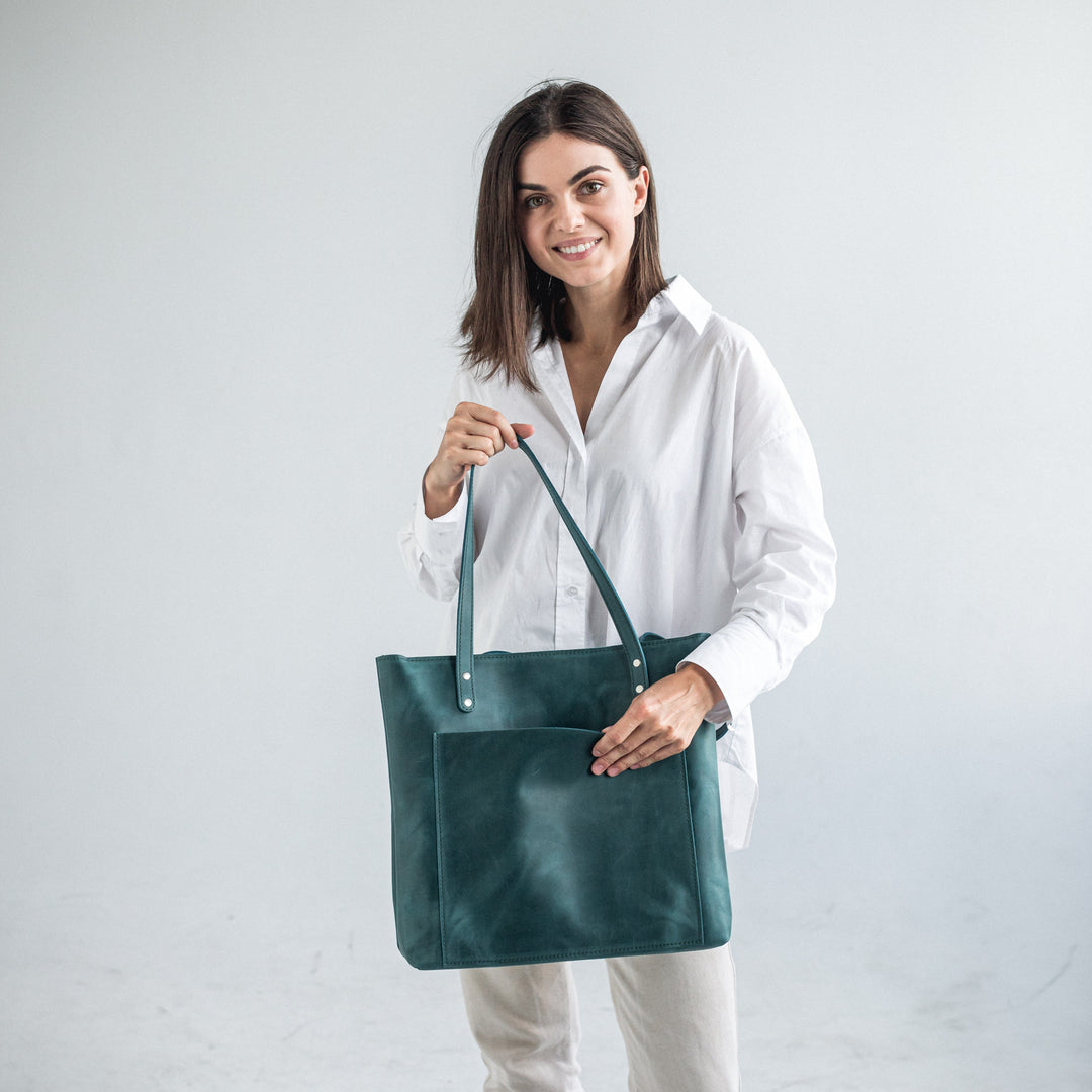 Opal leather tote bag - Leather Purse Backpack