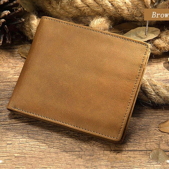 Men's Tactical Bifold Wallet - Leather Purse Backpack